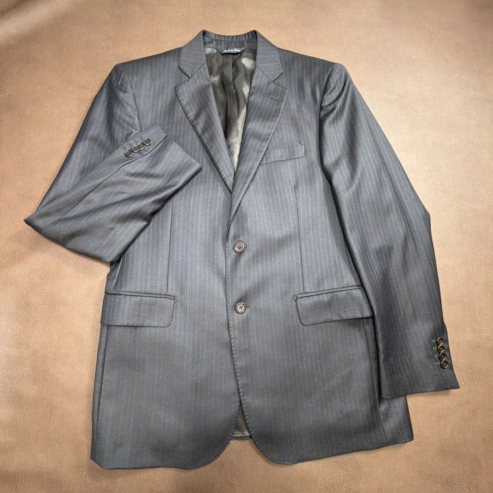 ERMENGILDO ZEGNA for Saks BLACK LABEL 2 Piece Full Suit Men SILK BLEND 40R 35x30